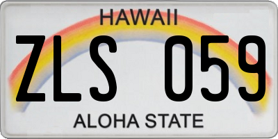 HI license plate ZLS059