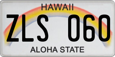 HI license plate ZLS060