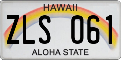 HI license plate ZLS061