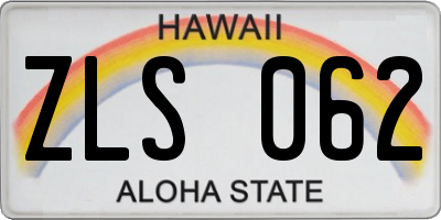 HI license plate ZLS062