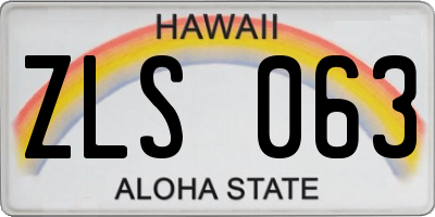 HI license plate ZLS063