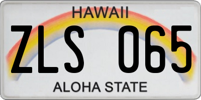 HI license plate ZLS065