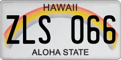 HI license plate ZLS066