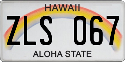 HI license plate ZLS067