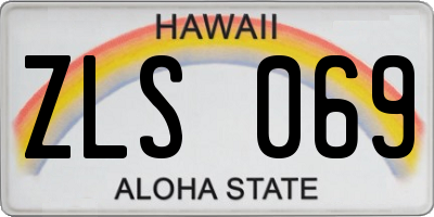 HI license plate ZLS069