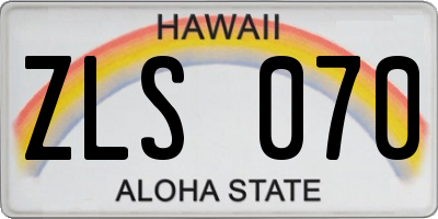 HI license plate ZLS070