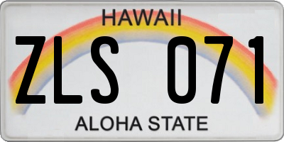 HI license plate ZLS071