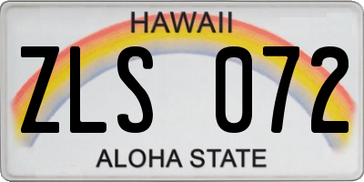 HI license plate ZLS072