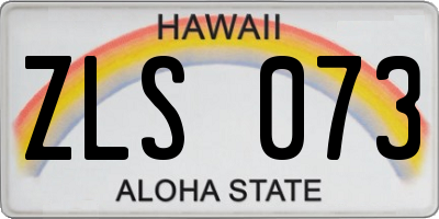 HI license plate ZLS073
