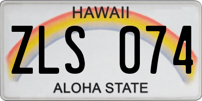 HI license plate ZLS074