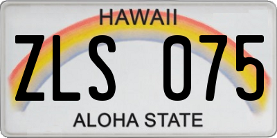 HI license plate ZLS075