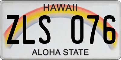 HI license plate ZLS076