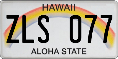 HI license plate ZLS077