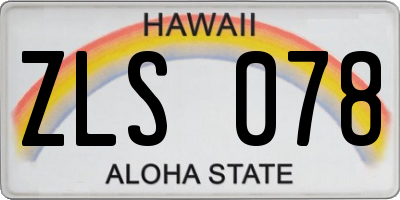 HI license plate ZLS078