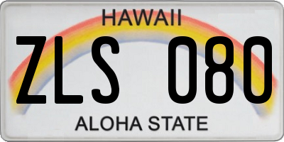 HI license plate ZLS080