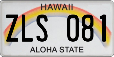 HI license plate ZLS081