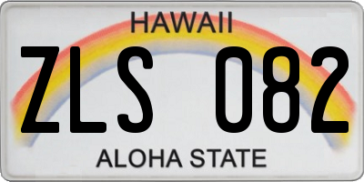 HI license plate ZLS082