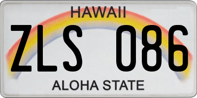 HI license plate ZLS086