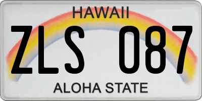 HI license plate ZLS087