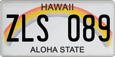 HI license plate ZLS089