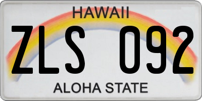 HI license plate ZLS092
