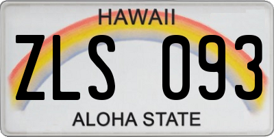 HI license plate ZLS093
