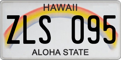 HI license plate ZLS095