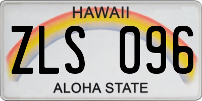 HI license plate ZLS096