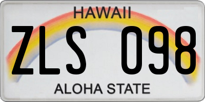 HI license plate ZLS098