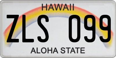 HI license plate ZLS099