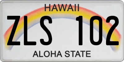 HI license plate ZLS102
