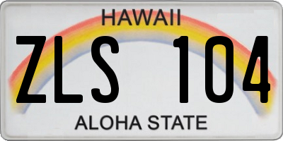 HI license plate ZLS104