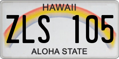 HI license plate ZLS105