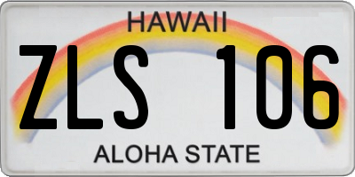 HI license plate ZLS106
