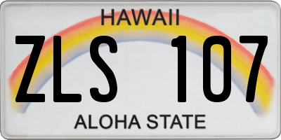 HI license plate ZLS107