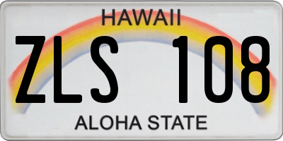 HI license plate ZLS108