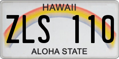 HI license plate ZLS110