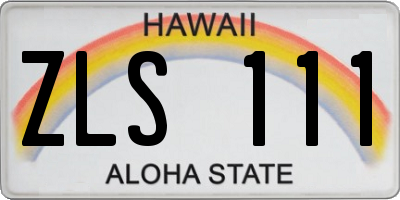 HI license plate ZLS111