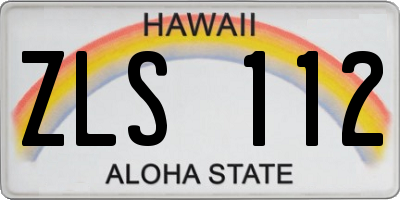 HI license plate ZLS112
