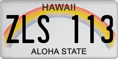HI license plate ZLS113