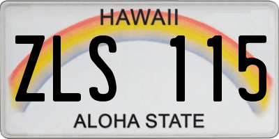 HI license plate ZLS115