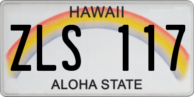 HI license plate ZLS117