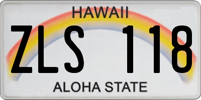 HI license plate ZLS118
