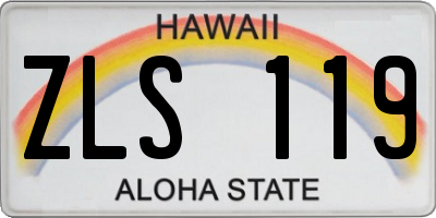 HI license plate ZLS119