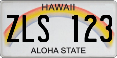 HI license plate ZLS123