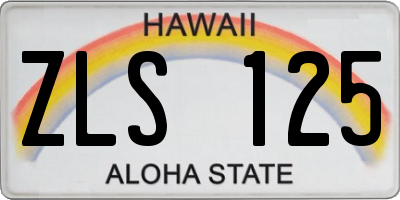 HI license plate ZLS125