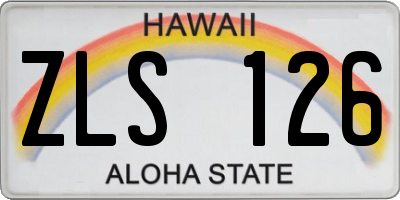 HI license plate ZLS126