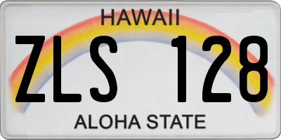 HI license plate ZLS128