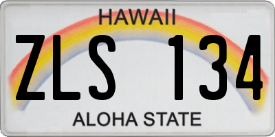 HI license plate ZLS134