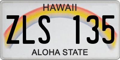 HI license plate ZLS135